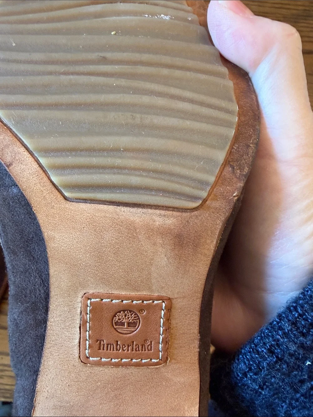 Timberland Brown Suede Ankle Boots Block Heel Zip Booties Women’s 8.5